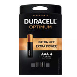 Duracell Optimum AAA 1.5V Alkaline Button Top Batteries (OPT2400B4PRT) - 4 Piece Retail Card
