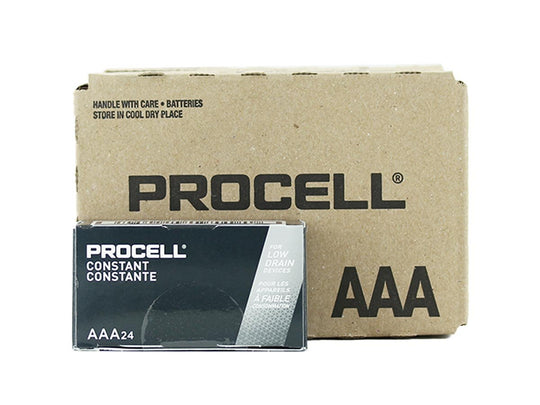 Duracell Procell PC2400 (144PK) AAA 1.5V Alkaline Button Top Batteries (PC2400BKD) - Improved Formula - Case of 144 (6 x 24-Boxes)