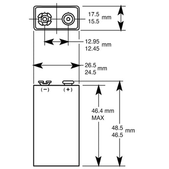 Duracell Procell Intense PX1604 9V Alkaline Battery with Snap Connectors - Priced Per Cell