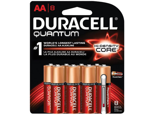 Duracell Quantum QU2400-B8Z10 AAA 1.5V Alkaline Button Top Batteries - 8 Piece Retail Card