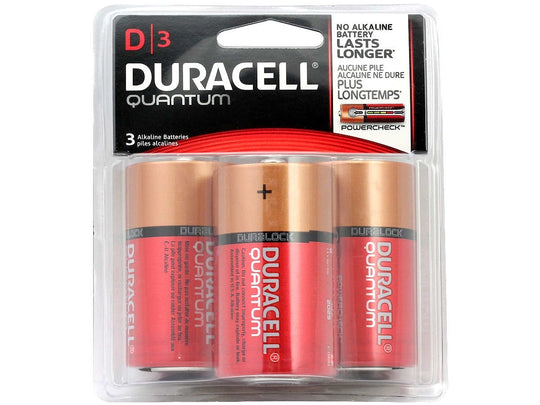 Duracell Quantum D - 3 Count Blister Pack