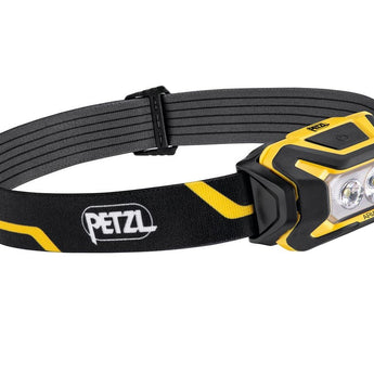 Petzl Aria 2R Rechargeable LED Headlamp - 600 Lumens - Includes 1 x 3.6V 1250mAh LI-ion CORE Battery Pack - Black and Yellow