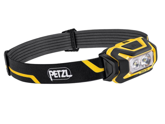 Petzl Aria 2R Rechargeable LED Headlamp - 600 Lumens - Includes 1 x 3.6V 1250mAh LI-ion CORE Battery Pack - Black and Yellow