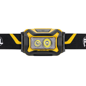 Petzl Aria 2R Rechargeable LED Headlamp - 600 Lumens - Includes 1 x 3.6V 1250mAh LI-ion CORE Battery Pack - Black and Yellow