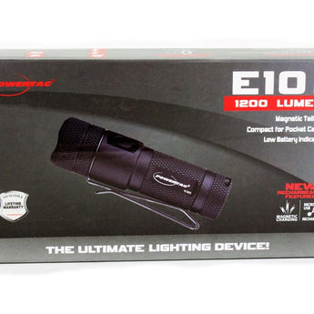 Powertac E10R Gen 4 Rechargeable LED Flashlight - 1200 Lumens - Includes 1 x 16340