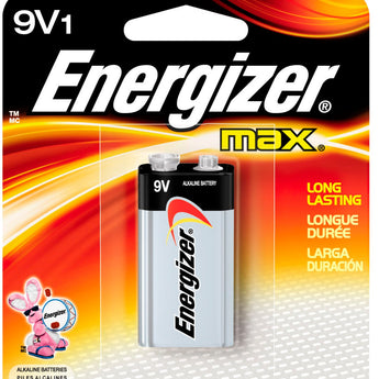 Energizer Max 522-BP 9V Alkaline Battery with Snap Connector - 1 Piece Retail Card