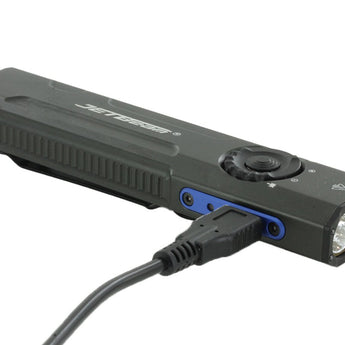 JETBeam E26 UV Kunai USB-C Rechargeable LED Flashlight - 2000 Lumens - Luminus SST40 - Uses Built-in 1700mAh Li-Poly Battery Pack - Military Grey, Military Green, Orange