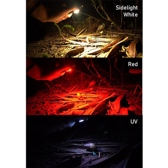 RovyVon Angel Eyes E90 USB-C Rechargeable EDC LED Flashlight - 3500 Lumens - 650nm Red Side Light - 365nm UV Side Light - Uses Built-in 3000mAh Li-ion Battery Pack - Gunmetal