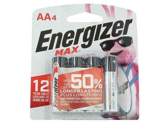 Energizer Max E91 Alkaline AA 4 Pack - Blister Pack 