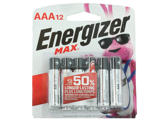 Energizer Max E92 Alkaline AAA 12 Pack - Blister Pack