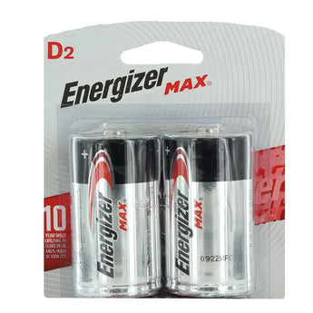 Energizer Max E95-BP-2 D Alkaline Button Top Battery - 2 Piece Retail Card
