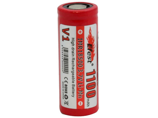 Efest 1093 IMR 18500 1100mAh 3.7V Unprotected Lithium Manganese (LiMn2O4) Flat Top Battery - Boxed