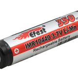 Efest 3145 IMR 10440 350mAh 3.7V Unprotected Lithium Manganese (LiMn2O4) Flat Top Batteries - Boxed, 2-Pack