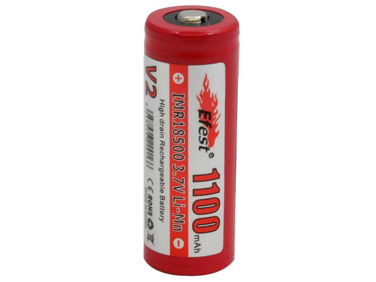 Efest 3163 IMR 18500 1100mAh 3.7V Unprotected Lithium Manganese (LiMn2O4) Button Top Battery - Boxed