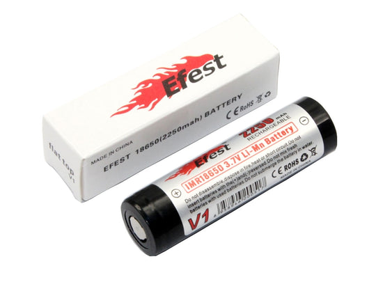 Efest 3210 IMR 18650 2250mAh 3.7V Unprotected Lithium Manganese (LiMn2O4) Flat Top Battery - Boxed