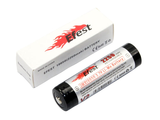 Efest 3244 IMR 18650 2250mAh 3.7V Unprotected Lithium Manganese (LiMn2O4) Button Top Battery - Boxed