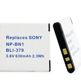 Empire BLI-379 600mAh 3.6V Replacement Lithium Ion (Li-Ion) Digital Camera Battery Pack for the SONY NP-BN1