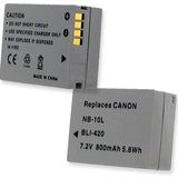 Empire BLI-420 800mAh 3.7V Replacement Lithium Ion (Li-ion) Camera Battery for Canon NB-10L