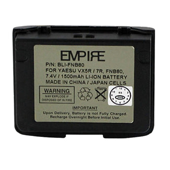Empire BLI-FNB80 1500mAh 7.4V Replacement Lithium Ion (Li-Ion) 2-Way Radio Battery for Vertex/Yaesu