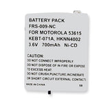 Empire FRS-009-NC 700mAh 3.6V Replacement Nickel-Cadmium (NiCd) Battery Pack for Motorola 53615 2-Way Radio