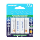 Panasonic Eneloop BK-3MCCA-4BA AA 2000mAh 1.2V Low Self Discharge Nickel Metal Hydride (NiMH) Button Top Batteries - 4 Pack Retail Card