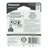 Panasonic Eneloop Pro BK-4HCCA-4BA AAA 950mAh 1.2V Low Self Discharge Nickel Metal Hydride (NiMH) Button Top Batteries - 4 Pack Retail Card