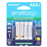 Panasonic Eneloop BK-4MCCA-4BA AAA 800mAh 1.2V Low Self Discharge Nickel Metal Hydride (NiMH) Button Top Batteries - 4 Pack Retail Card