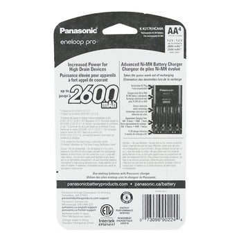 Panasonic Eneloop Pro 4-Position Charger with 4 x 2550mAh NiMH Low Self Discharge AA Batteries (K-KJ17KHCA4A)