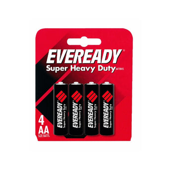 Energizer Eveready Super Heavy Duty 1215-SW-4 AA 1100mAh 1.5V Zinc Carbon Button Top Batteries  - 4 Piece Retail Card