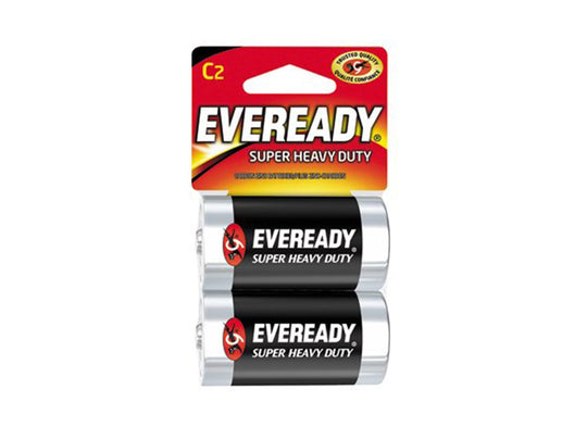 Energizer Eveready Super Heavy Duty 1235-SW-2 C-cell 3800mAh 1.5V Zinc Carbon Button Top Batteries - 2 Piece Retail Card