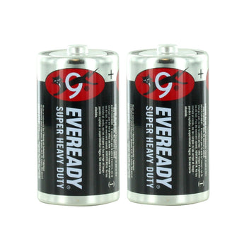 Energizer Eveready Super Heavy Duty 1250-SW-2 D-cell 8000mAh 1.5V Zinc Carbon Button Top Batteries - 2 Piece Retail Card