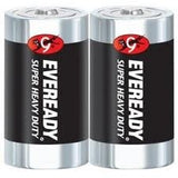 Energizer Eveready Super Heavy Duty 1250-SW-2 D-cell 8000mAh 1.5V Zinc Carbon Button Top Batteries - 2 Piece Retail Card