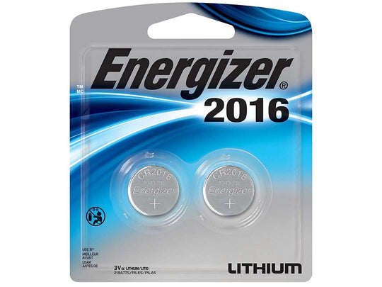 Energizer ECR2016 BP (2PK) 100mAh 3V Lithium (LiMNO2) Coin Cell Batteries - 2 Pack Blister Wide Card