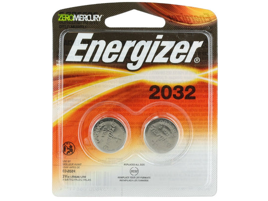 Energizer ECR2032-BP-2 240mAh 3V Lithium Primary (LiMNO2) Coin Cell Batteries - 2 Pack Retail Card (Wide)