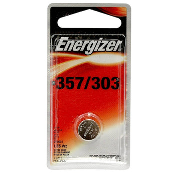 Energizer 357/303 148mAh 1.55V Silver Oxide Coin Cell Watch Battery - 1 Piece Blister Pack - Mercury Free