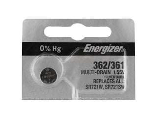 Energizer 362/361 Silver Oxide SR721W, SR721SW 1 Piece Tear Strip