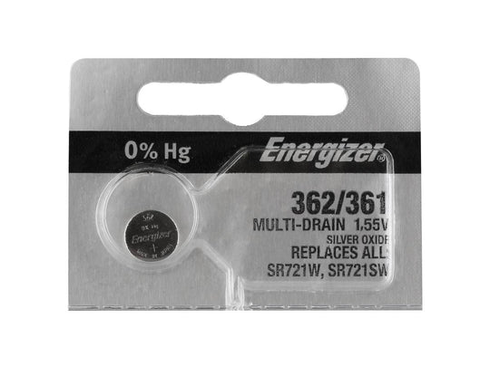 Energizer 362/361 Silver Oxide SR721W, SR721SW 1 Piece Tear Strip