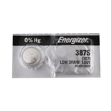 Energizer 387S 63mAh 1.55V Silver Oxide (Zn/Ag2O) Coin Cell Battery - 1 Piece Tear Strip, Sold Individually