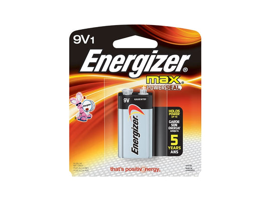 Energizer Max 522-BP 9V Alkaline Battery with Snap Connector - 1 Piece Retail Card
