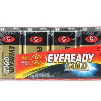 Energizer Eveready Gold A522-4 9V 1.5V Alkaline Battery with Snap Connector - 4 Count Family Pack