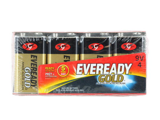Energizer Eveready Gold A522-4 9V 1.5V Alkaline Battery with Snap Connector - 4 Count Family Pack