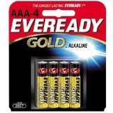 Energizer Eveready Gold A92-BP-4 AAA 1.5V Alkaline Button Top Batteries - 4 Piece Retail Card