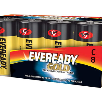Energizer Eveready Gold A93-8 C-cell 1.5V Alkaline Button Top Batteries - 8 Piece Family Pack