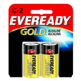 Energizer Eveready Gold A93-BP-2 C-cell 1.5V Alkaline Button Top Batteries - 2 Piece Retail Card