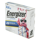 Energizer Industrial Lithium LN91 AA 3000mAh 1.5V High Energy 5A Lithium (LiFeS2) Button Top Battery - 4 Pack Box