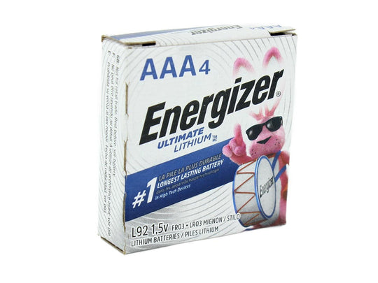 Energizer Ultimate Lithium AAA L92 4 Pack - Boxed