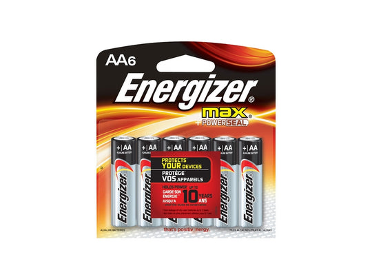 Energizer Max E91 Alkaline AA 6 Pack - Blister Pack