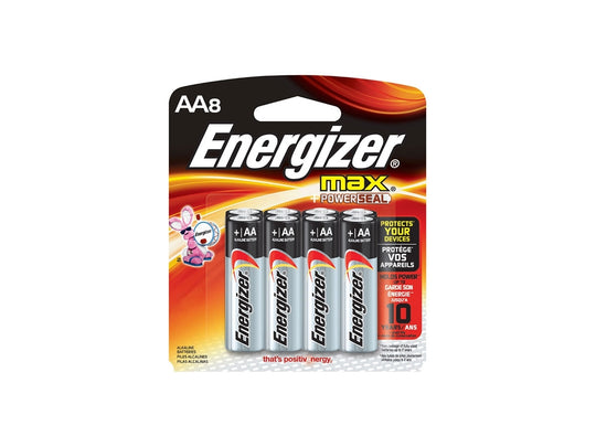 Energizer Max E91 Alkaline AA 8 Pack - Blister Pack