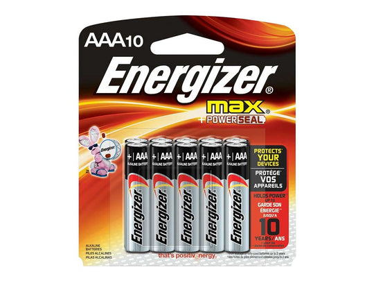 Energizer Max E92 Alkaline AAA 10 Pack - Blister Pack