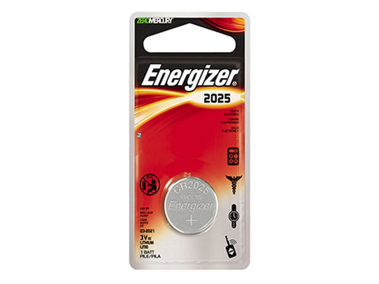 Energizer ECR2025-BP-1 155mAh 3V Lithium Primary (LiMNO2) Coin Cell Battery - 1 Piece Blister Pack